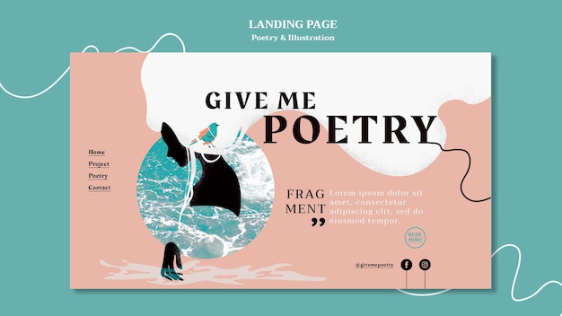 Free PSD poetry ad landing page template