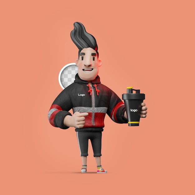 Importance of staying hydrated: 3D illustration free PSD download