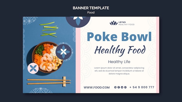 Шаблон оформления баннера Poke Bowl