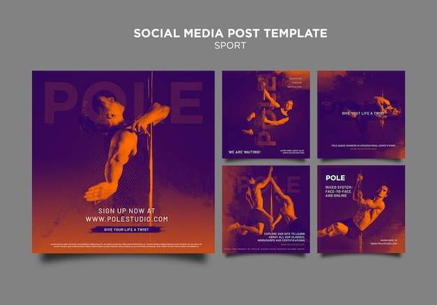 Free PSD pole class social media post template