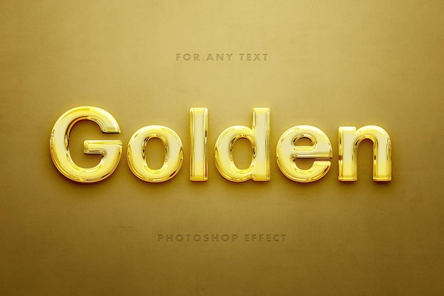 Polished gold text effect template