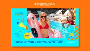 Free PSD pool party banner template