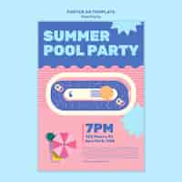 Free PSD pool party poster design template