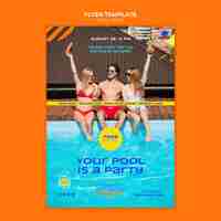 Free PSD pool party print template