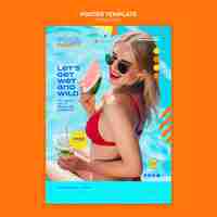 Free PSD pool party print template