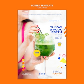 Pool party print template