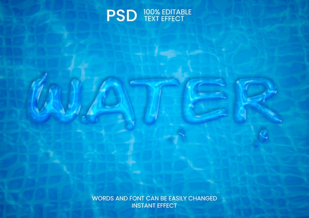 Pool water background text effect