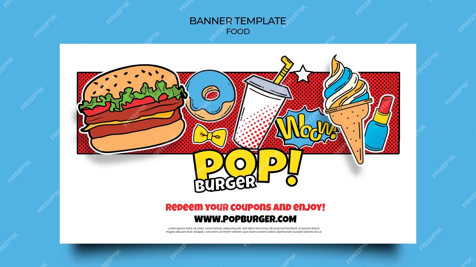 Free PSD Pop art template