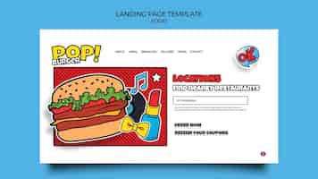 Free PSD pop art food landing page