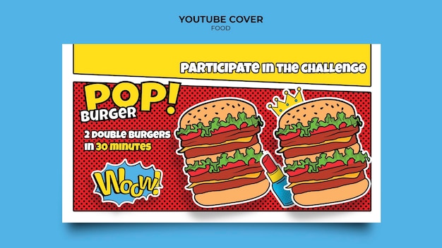 Free PSD pop art food youtube cover