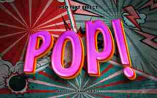 Free PSD pop comic style editable text effect