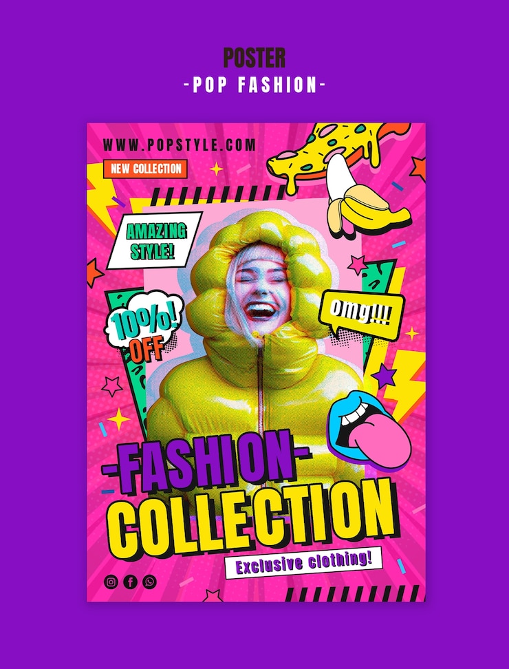 Free PSD pop fashion collection poster