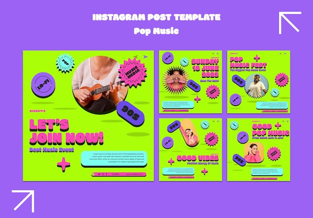 Pop music template design