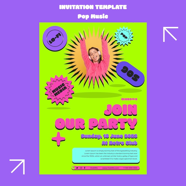 Free PSD pop music template design