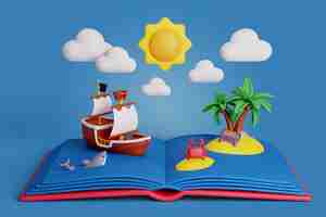 Free PSD pop up book background