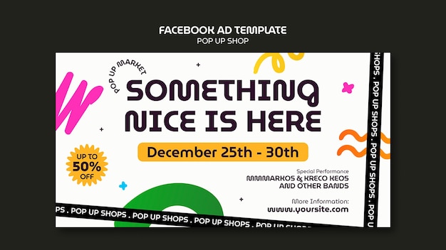 Free PSD pop up shop facebook template