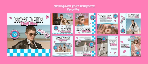 Free PSD pop up shop instagram posts