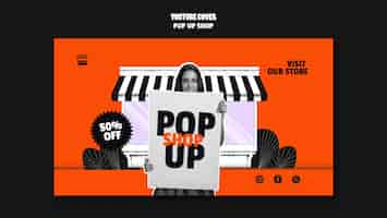 PSD gratuito design del modello di negozio pop-up