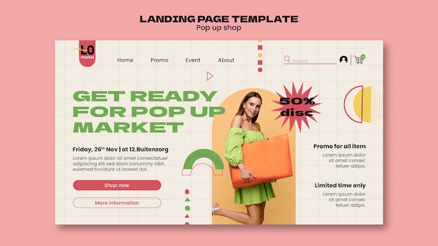 Free PSD pop up shop template design