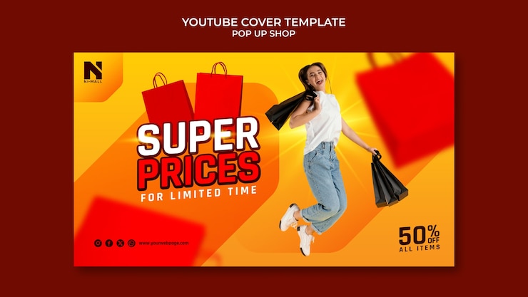 無料PSD ポップアップ ショップ youtube カバー テンプレート