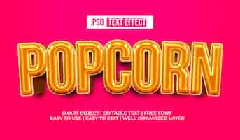 Free PSD popcorn text style effect