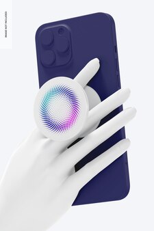 Download Premium Psd Popsockets Mockup With Phone