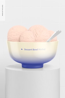 Porcelain dessert bowl mockup