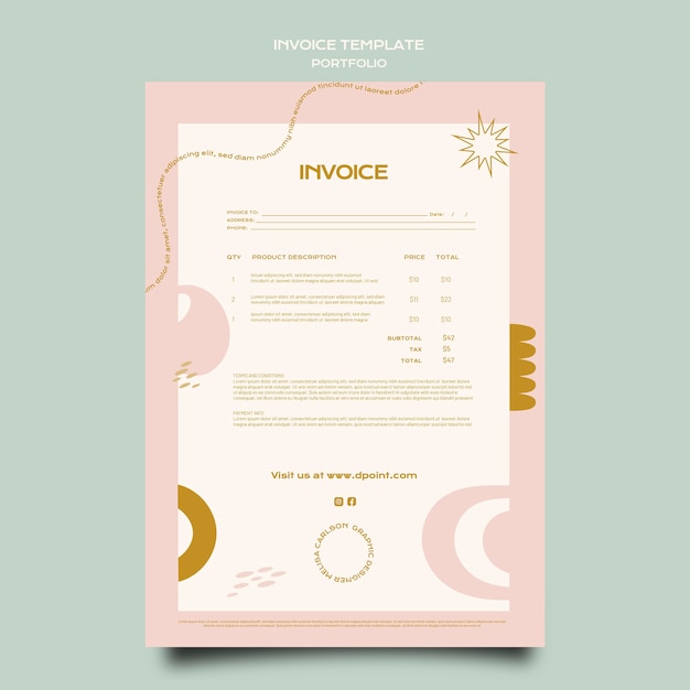 Free PSD portfolio invoice template