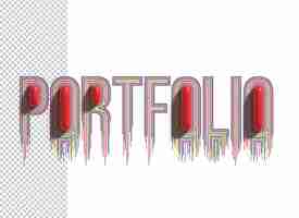 Free PSD portfolio lettering 3d line art transparent psd font design