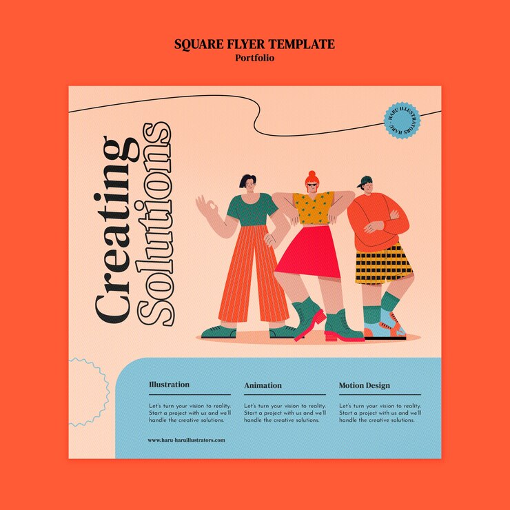 Free PSD portfolio square flyer design template