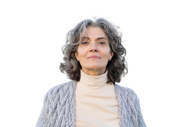 Portrait of adult woman spending time outdoors by herself