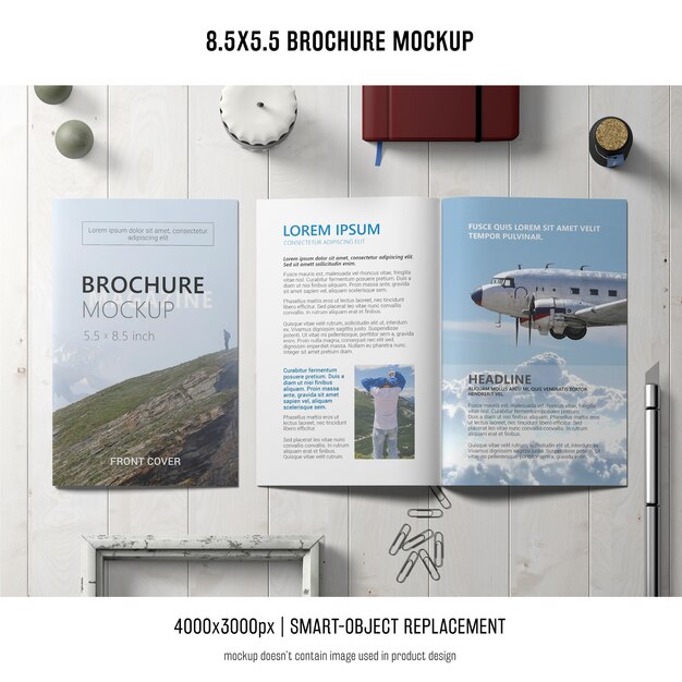 Free PSD portrait brochure mockup