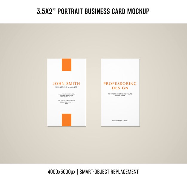  Portrait Business Card Mockup