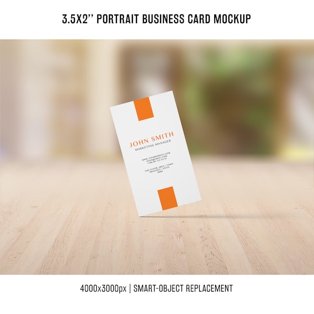 Portrait Business Card Mockup