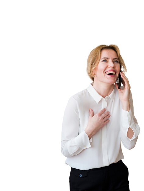 Portrait of businesswoman using smartphone