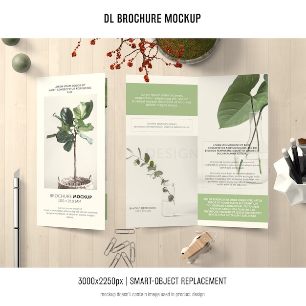 PSD gratuito ritratto dl brochure mockup