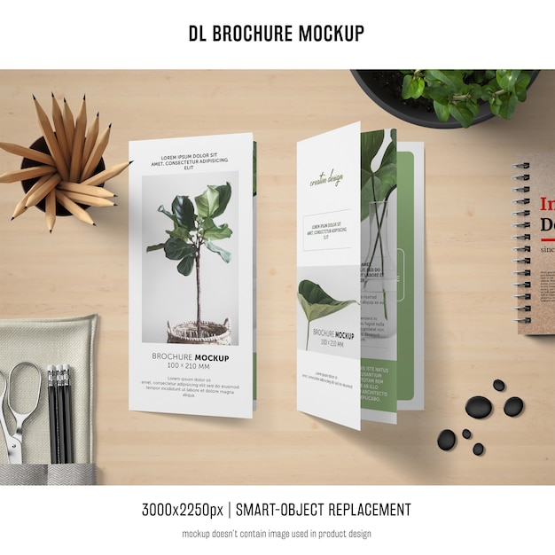 PSD gratuito ritratto dl brochure mockup