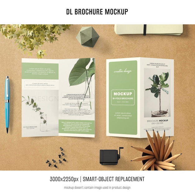 PSD gratuito ritratto dl brochure mockup