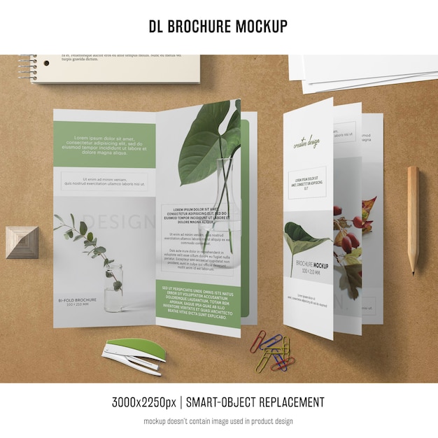 PSD gratuito ritratto dl brochure mockup