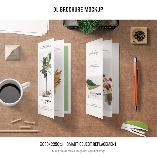 PSD gratuito ritratto dl brochure mockup