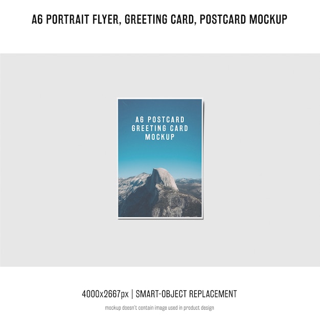 Portrait flyer, postcard, greeting card mockup