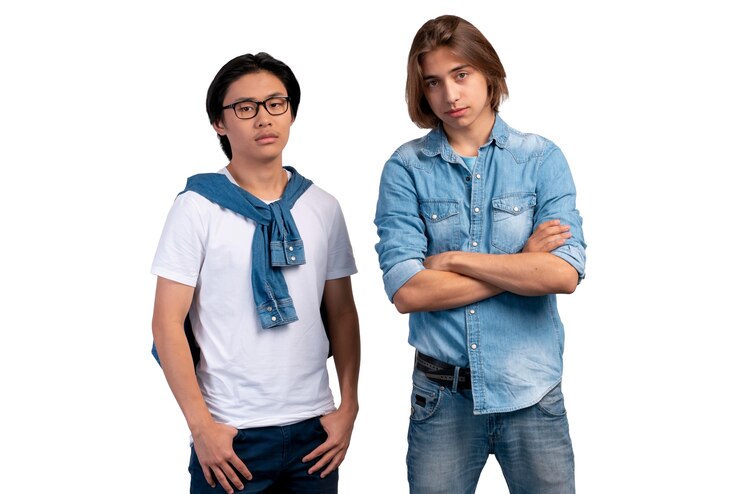 Free PSD portrait of man teenagers isolated