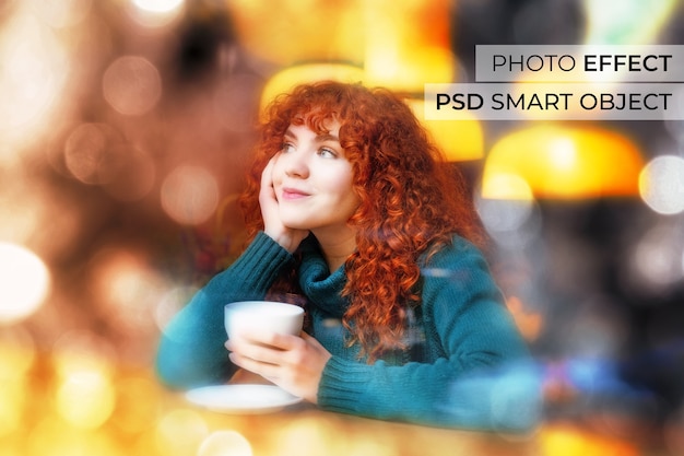 無料PSD ボケ効果のある人のポートレート