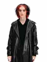 Бесплатный PSD Портрет подростка в черной одежде в готическом стиле