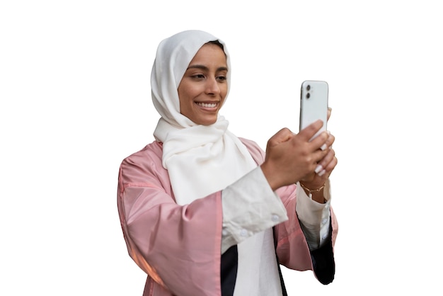 Бесплатный PSD Портрет женщины в хиджабе