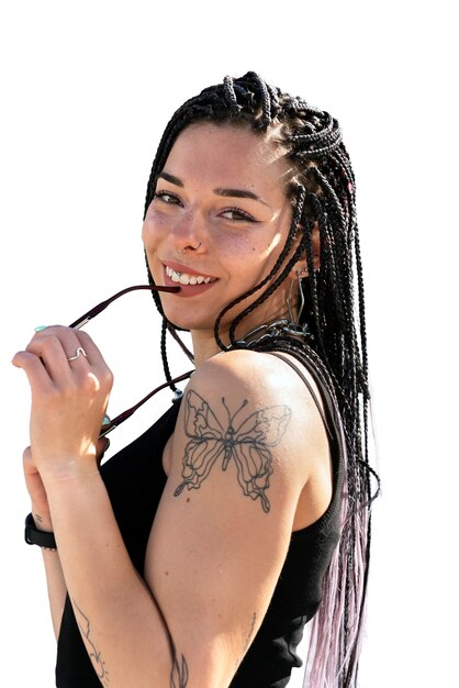 portrait of person with chain necklace