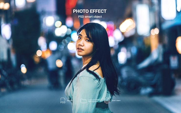 Free PSD portrait of person with cinematic effect