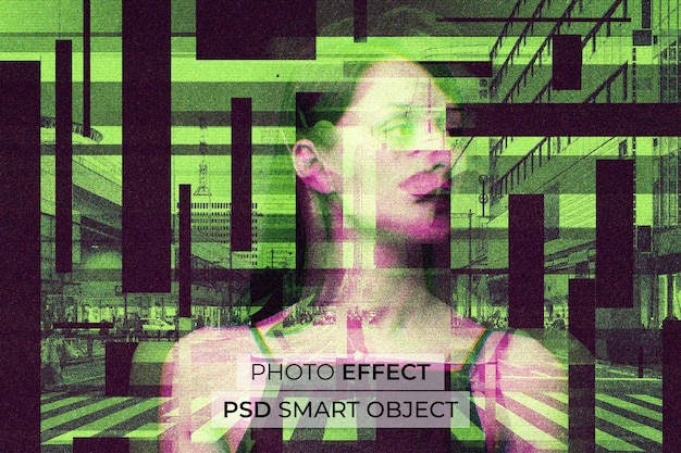 Portrait of person with double exposure effect