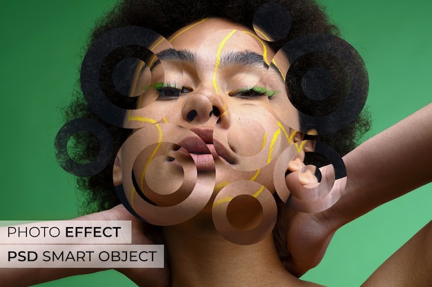 portrait of person with fragmented shapes effect