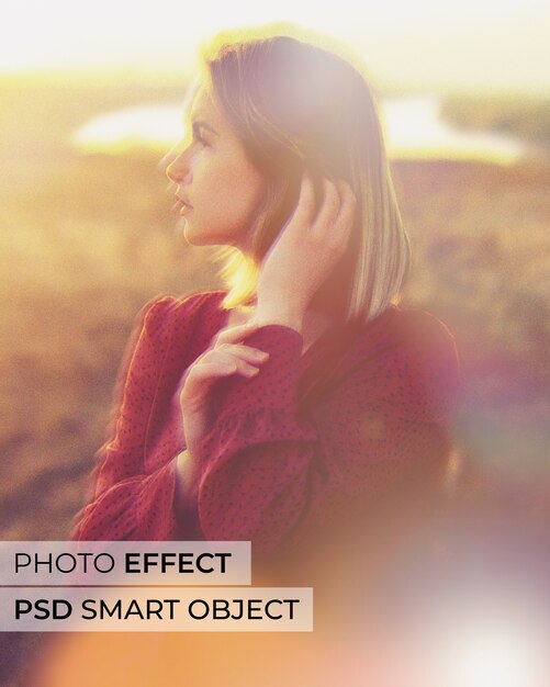 Free PSD portrait of person with toy camera effect